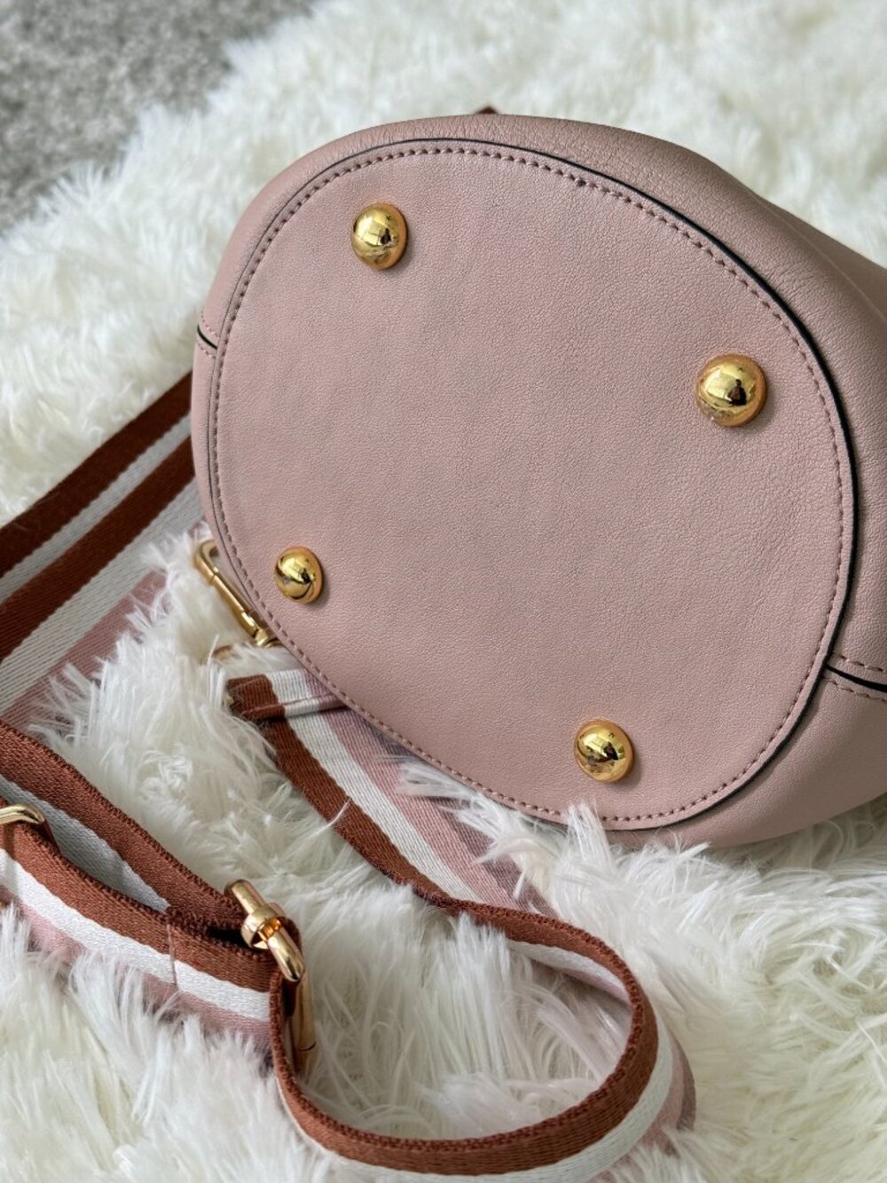 Marni Mini Bucket Bag Pink | Gold Ring Handle | Excellent + Bonus Strap - Picture 4 of 13